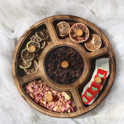 اردورخوری دایره چوب گردو درب دار