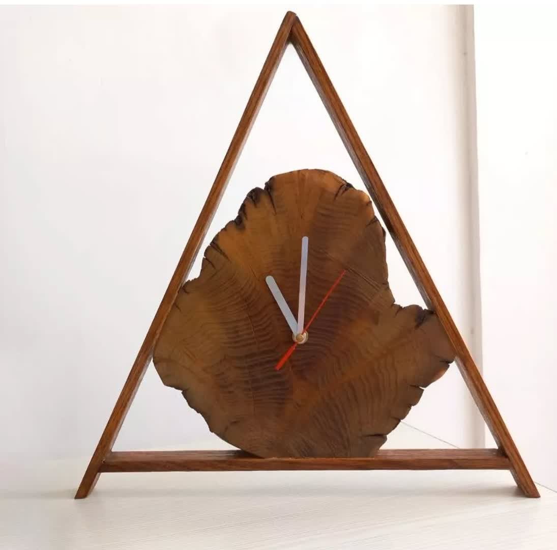 ساعت چوبی موتور آرام گرد چوبی